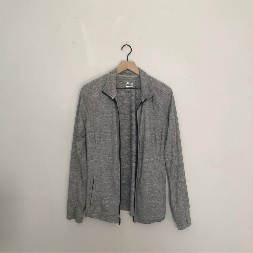 Old Navy Gray Go Dry Zip Up Activewear Jacket